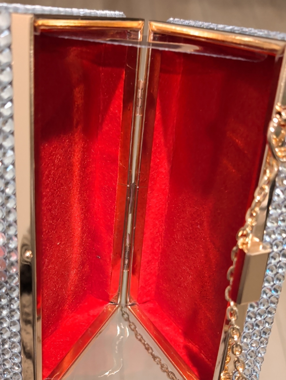 Monogram Crystal-Trim Box Clutch with Clear Chain - Picture 14 of 15